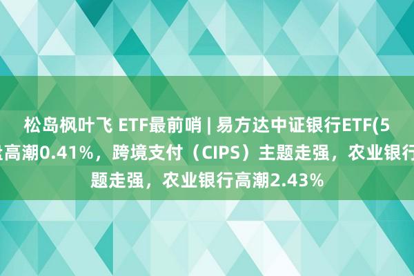 松岛枫叶飞 ETF最前哨 | 易方达中证银行ETF(516310)早盘高潮0.41%，跨境支付（CIPS）主题走强，农业银行高潮2.43%