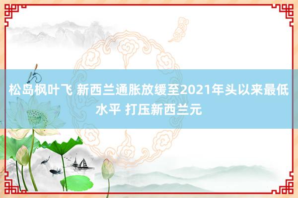 松岛枫叶飞 新西兰通胀放缓至2021年头以来最低水平 打压新西兰元