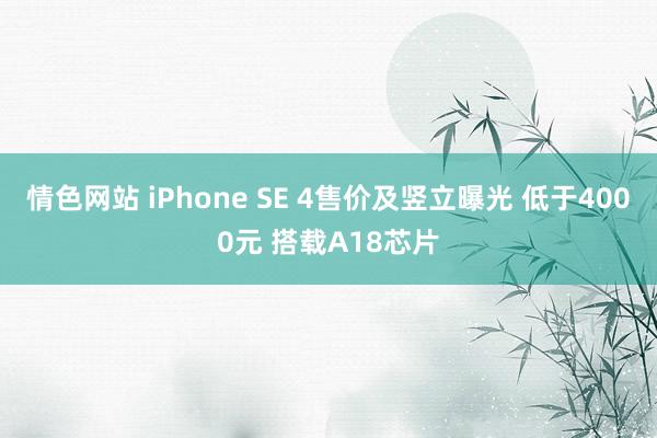 情色网站 iPhone SE 4售价及竖立曝光 低于4000元 搭载A18芯片