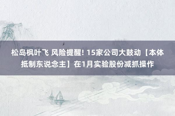 松岛枫叶飞 风险提醒! 15家公司大鼓动【本体抵制东说念主】在1月实验股份减抓操作